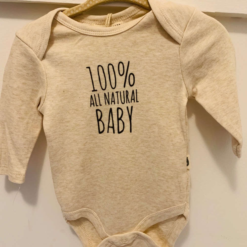 Rabbit Bear natural organic onesie. New with tags